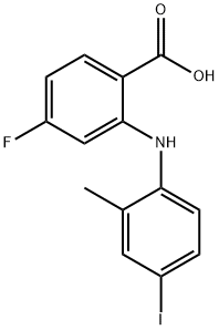 4-Fluoro-2-((4-iodo-2-methylphenyl)amino)benzoic acid 구조식 이미지