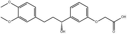 (R)-2-(3-(3-(3,4-dimethoxyphenyl)-1-hydroxypropyl)phenoxy)acetic acid 구조식 이미지