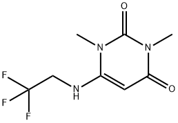 1,3-Dimethyl-6-((2,2,2-trifluoroethyl)amino)pyrimidine-2,4(1H,3H)-dione Structure