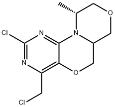 (6aS,10R)-2-Chloro-4-(chloromethyl)-10-methyl-6a,7,9,10-tetrahydro-6H-[1,4]oxazino[4,3-d]pyrimido[5,4-b][1,4]oxazine Structure