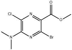 Methyl 3-bromo-6-chloro-5-(dimethylamino)pyrazine-2-carboxylate 구조식 이미지
