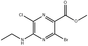 Methyl 3-bromo-6-chloro-5-(ethylamino)pyrazine-2-carboxylate Structure