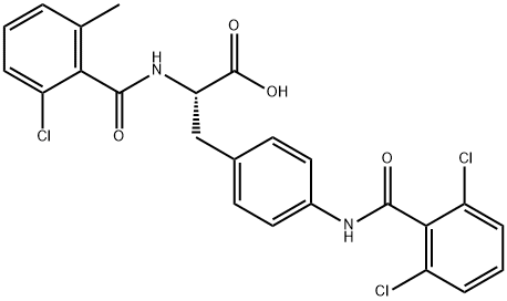 (S)-2-(2-chloro-6-methylbenzamido)-3-(4-(2,6-dichlorobenzamido)phenyl)propanoic acid(WXG00491) Structure