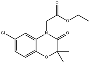 Ethyl 2-(6-chloro-2,2-dimethyl-3-oxo-2H-benzo[b][1,4]oxazin-4(3H)-yl)acetate Structure