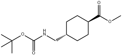 methyl trans-4-({[(tert-butoxy)carbonyl]amino}methyl)cyclohexane-1-carboxylate 구조식 이미지