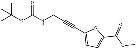 Methyl 5-(3-((Tert-Butoxycarbonyl)Amino)Prop-1-Yn-1-Yl)Furan-2-Carboxylate 구조식 이미지