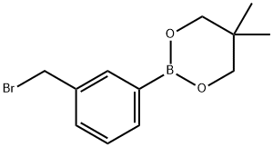 2-[3-(브로모메틸)페닐]-5,5-디메틸-1,3,2-디옥사보리난 구조식 이미지
