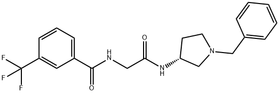 Benzamide, N-[2-oxo-2-[[(3R)-1-(phenylmethyl)-3-pyrrolidinyl]amino]ethyl]-3-(trifluoromethyl)- Structure