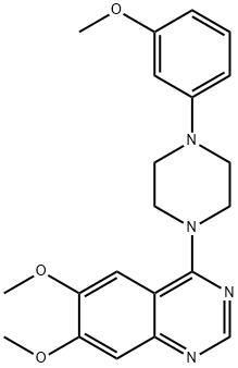 6,7-dimethoxy-4-[4-(3-methoxyphenyl)piperazin-1-yl]quinazoline Structure