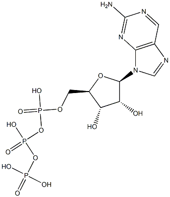 9-[5-O-[Hydroxy[[hydroxy(phosphonooxy)phosphinyl]oxy]phosphinyl]-beta-D-ribofuranosyl]-9H-purin-2-amine Structure