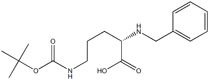 (S)-2-(benzylamino)-5-(tert-butoxycarbonylamino)pentanoic acid 구조식 이미지