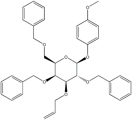 4-Methoxyphenyl 2,4,6-tris-O-(phenylmethyl)-3-O-2-propen-1-yl-beta-D-galactopyranoside 구조식 이미지