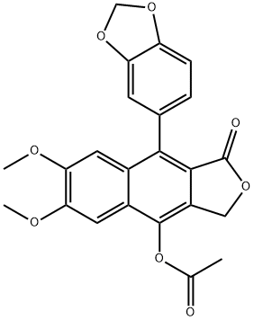 9-(benzo[d][1,3]dioxol-5-yl)-6,7-dimethoxy-1-oxo-1,3-dihydronaphtho[2,3-c]furan-4-yl acetate Structure