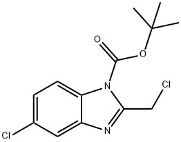 tert-Butyl 5-chloro-2-(chloromethyl)-1H-benzo[d]imidazole-1-carboxylate 구조식 이미지