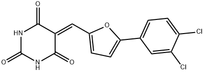 5-[5-(3,4-Dichloro-phenyl)-furan-2-ylmethylene]-pyrimidine-2,4,6-trione Structure
