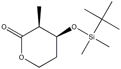 (3S,4S)-4-(tert-butyldimethylsilyloxy)-3-methyltetrahydro-2H-pyran-2-one 구조식 이미지