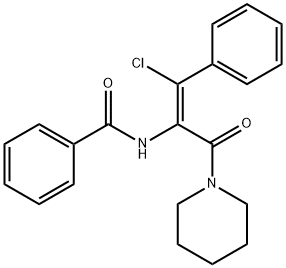 (Z)-N-(1-chloro-3-oxo-1-phenyl-3-(piperidin-1-yl)prop-1-en-2-yl)benzamide Structure