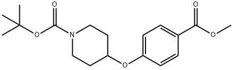 Methyl-4-(N-(tert-butoxycarbonyl)-4-piperidinyloxy)benzoate Structure