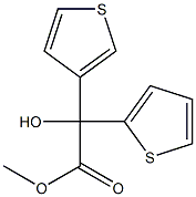 Methyl 2-Hydroxy-2-(Thiophen-2-Yl)-2-(Thiophen-3-Yl)Acetate 구조식 이미지