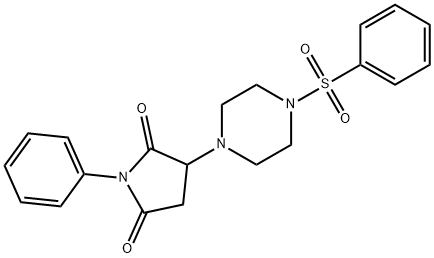 1-phenyl-3-[4-(phenylsulfonyl)piperazin-1-yl]pyrrolidine-2,5-dione Structure