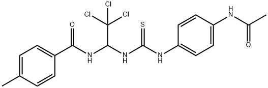 N-[1-({[4-(acetylamino)phenyl]carbamothioyl}amino)-2,2,2-trichloroethyl]-4-methylbenzamide Structure