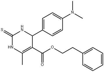 2-phenylethyl 4-[4-(dimethylamino)phenyl]-6-methyl-2-thioxo-1,2,3,4-tetrahydropyrimidine-5-carboxylate 구조식 이미지
