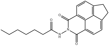 N-(1,3-dioxo-6,7-dihydro-1H-indeno[6,7,1-def]isoquinolin-2(3H)-yl)heptanamide 구조식 이미지