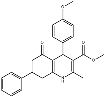 methyl 4-(4-methoxyphenyl)-2-methyl-5-oxo-7-phenyl-1,4,5,6,7,8-hexahydroquinoline-3-carboxylate 구조식 이미지