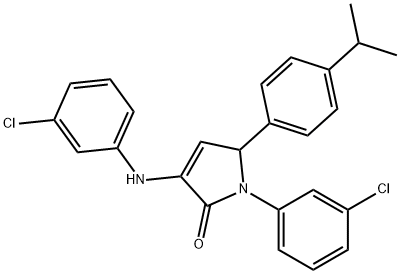 1-(3-chlorophenyl)-3-[(3-chlorophenyl)amino]-5-[4-(propan-2-yl)phenyl]-1,5-dihydro-2H-pyrrol-2-one Structure