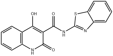 N-(1,3-benzothiazol-2-yl)-4-hydroxy-2-oxo-1,2-dihydroquinoline-3-carboxamide 구조식 이미지