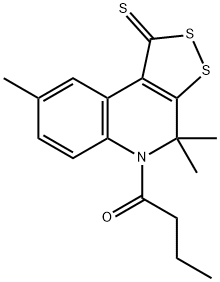 1-(4,4,8-trimethyl-1-thioxo-1,4-dihydro-5H-[1,2]dithiolo[3,4-c]quinolin-5-yl)butan-1-one 구조식 이미지