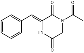 2,5-Piperazinedione, 1-acetyl-3-(phenylmethylene)-, (3Z)- Structure