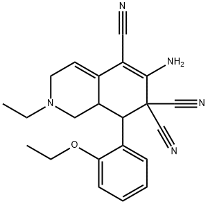 6-amino-8-(2-ethoxyphenyl)-2-ethyl-2,3,8,8a-tetrahydroisoquinoline-5,7,7(1H)-tricarbonitrile Structure