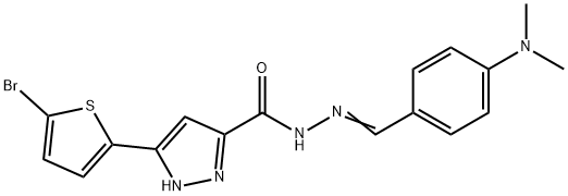 3-(5-bromothiophen-2-yl)-N'-{(E)-[4-(dimethylamino)phenyl]methylidene}-1H-pyrazole-5-carbohydrazide Structure