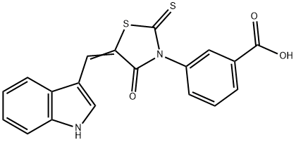 3-[(5Z)-5-(1H-indol-3-ylmethylidene)-4-oxo-2-thioxo-1,3-thiazolidin-3-yl]benzoic acid Structure