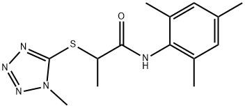 2-[(1-methyl-1H-tetrazol-5-yl)sulfanyl]-N-(2,4,6-trimethylphenyl)propanamide 구조식 이미지