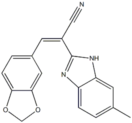 3-Benzo[1,3]dioxol-5-yl-2-(6-methyl-1H-benzoimidazol-2-yl)-acrylonitrile Structure