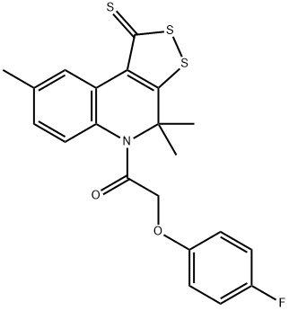 2-(4-fluorophenoxy)-1-(4,4,8-trimethyl-1-thioxo-1,4-dihydro-5H-[1,2]dithiolo[3,4-c]quinolin-5-yl)ethanone Structure
