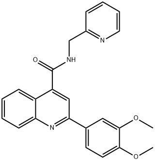 2-(3,4-dimethoxyphenyl)-N-(pyridin-2-ylmethyl)quinoline-4-carboxamide Structure