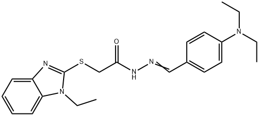 N'-{(E)-[4-(diethylamino)phenyl]methylidene}-2-[(1-ethyl-1H-benzimidazol-2-yl)sulfanyl]acetohydrazide Structure