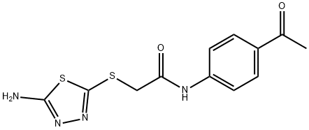 N-(4-acetylphenyl)-2-[(5-amino-1,3,4-thiadiazol-2-yl)sulfanyl]acetamide 구조식 이미지
