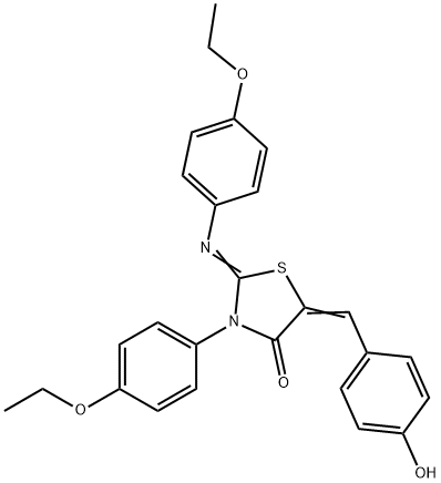 (2Z,5Z)-3-(4-ethoxyphenyl)-2-[(4-ethoxyphenyl)imino]-5-(4-hydroxybenzylidene)-1,3-thiazolidin-4-one Structure