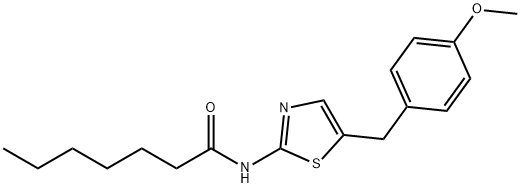 N-[5-(4-methoxybenzyl)-1,3-thiazol-2-yl]heptanamide Structure