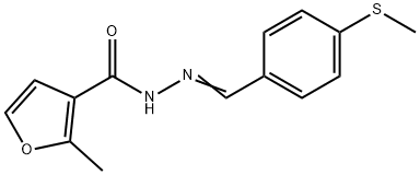 2-methyl-N'-{(E)-[4-(methylsulfanyl)phenyl]methylidene}furan-3-carbohydrazide 구조식 이미지