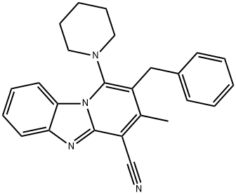 2-benzyl-3-methyl-1-(piperidin-1-yl)pyrido[1,2-a]benzimidazole-4-carbonitrile 구조식 이미지