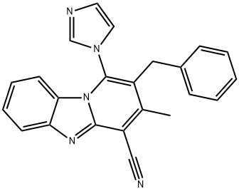 2-benzyl-1-(1H-imidazol-1-yl)-3-methylpyrido[1,2-a]benzimidazole-4-carbonitrile 구조식 이미지