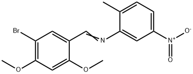 N-(5-bromo-2,4-dimethoxybenzylidene)-2-methyl-5-nitroaniline 구조식 이미지