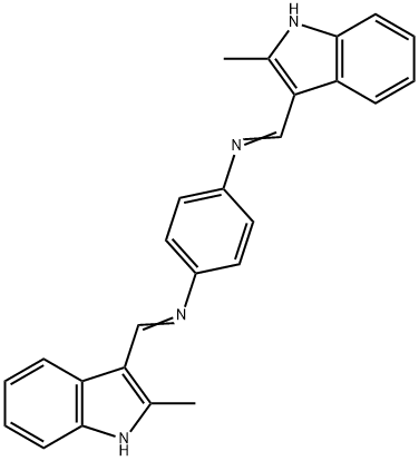 N,N'-bis[(2-methyl-1H-indol-3-yl)methylene]-1,4-benzenediamine 구조식 이미지