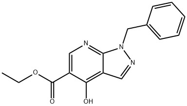 1-Benzyl-4-hydroxy-1H-pyrazolo[3,4-b]pyridine-5-carboxylic acid ethyl ester Structure