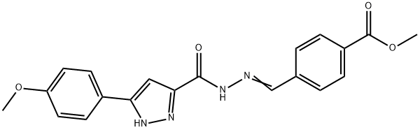 methyl 4-[(E)-(2-{[3-(4-methoxyphenyl)-1H-pyrazol-5-yl]carbonyl}hydrazinylidene)methyl]benzoate Structure
